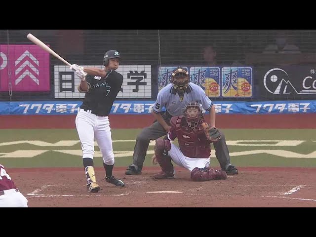 【3回裏】マリーンズ・福田 嬉しい今シーズン初ヒットは勝ち越しの2点タイムリー2ベースに!! 2021/7/4 M-E