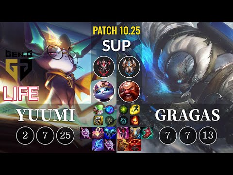 GEN Life Yuumi vs Gragas Sup - KR Patch 10.25