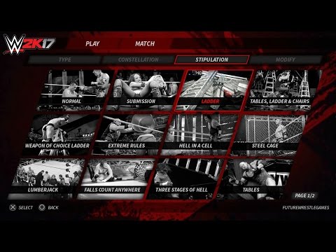 WWE 2K17 - All Match Types & Main Menu Gameplay (PS4/XBOX ONE) [CONCEPT/IDEA]
