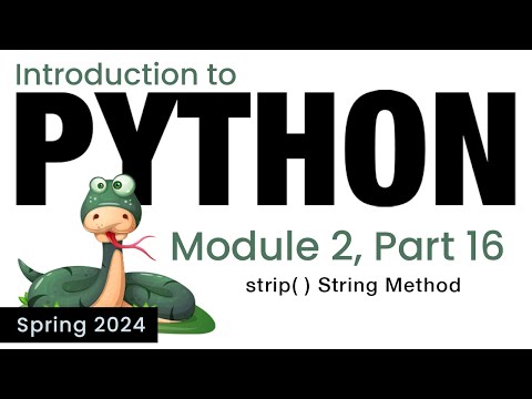Python Module 2 Strip String Method Spring 2024