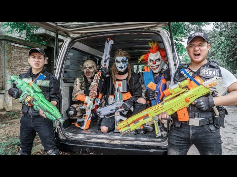 LTT Nerf Mod : Warriors Black Man Nerf Guns Fight Crime RED SATAN Mask 2