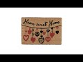 Kokos Fußmatte Home Sweet Home Schwarz - Braun - Rot - Naturfaser - Kunststoff - 60 x 2 x 40 cm