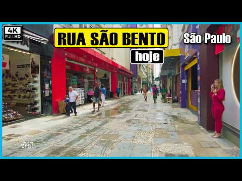 [4K]  👉É assim que está a rua São Bento no centro histórico de São Paulo #saopauloape