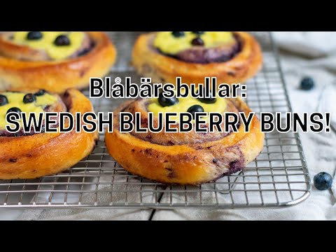 Blåbärsbullar: Swedish Blueberry Buns with Pastry Cream!