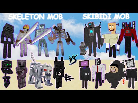 Skeleton Mob VS Skibidi Mob | Minecraft Boss Battle