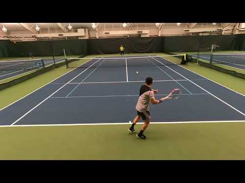 Demolishing the side line with down the line one handed backhand!!