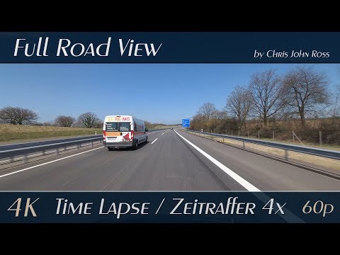 Autobahn (A21), Bundesstraße (B404) - 4x Time Lapse (Zeitraffer) - Wankendorf - Kiel - 4K UHD