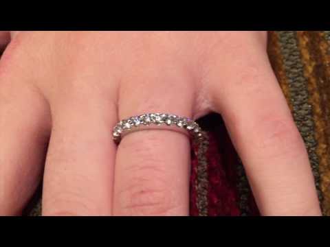 Platinum wedding Band with cz