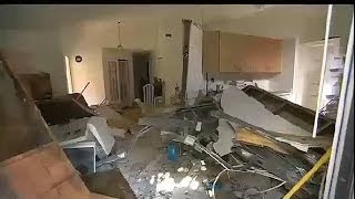 Car Crash Living Room Drive Thru Family Injured by flying appliances house destroyed