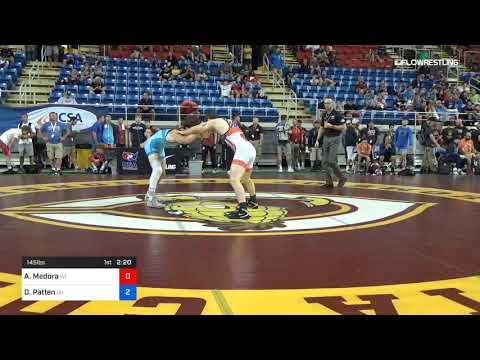 145 Lbs Rnd Of 64 Aidan Medora Wisconsin Vs Daniel Patten Ohio