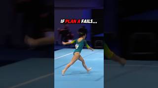 She Brought Out Plan B and Amazed Everyone😳 #gymnastics #tumbling #gymnast #sports