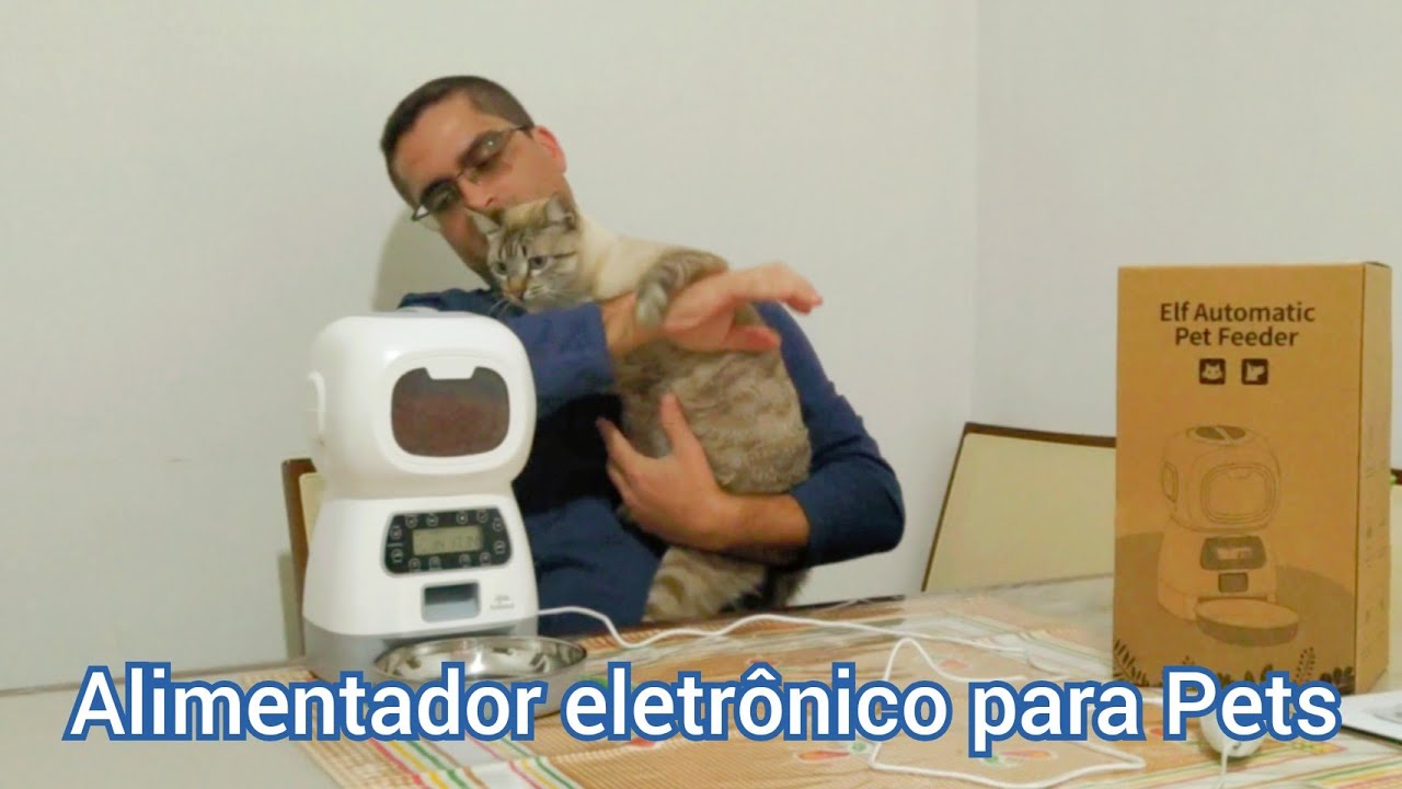 Alimentador automático eletrônico para pets. Animus pets. Pet feeder.