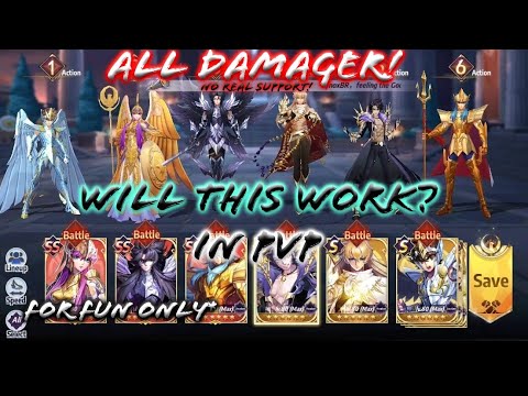 Saint Seiya: Awakening - All Damager / DPS Lineup Test at PvP Galactic Duel! (for fun)