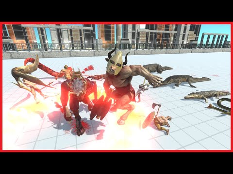 ANCIENT HUMANS WITH KOZAROG & MINOTAUR VS FACTIONS - ANIMAL REVOLT BATTLE SIMULATOR