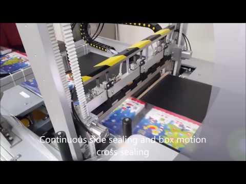 Packaging Chocolate boxes in shrink wrapping with automatic side sealerIS600BM