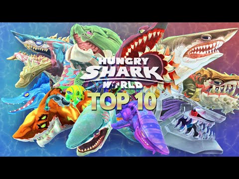 TOP 10 STRONGEST SHARKS in HUNGRY SHARK WORLD - Ancient Megalodon Update