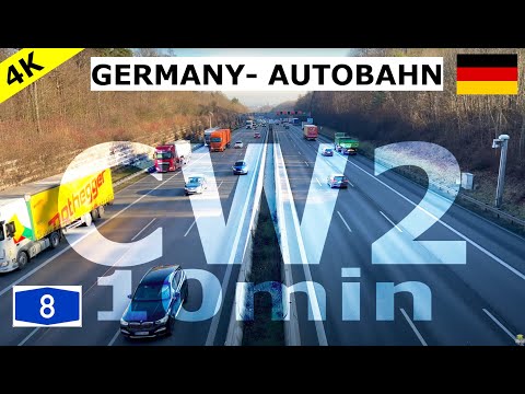 4K CW2 Germany Autobahn A8 Stuttgart 10 Minute ... relax, chill & drive