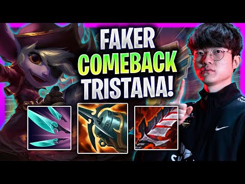 FAKER INSANE COMEBACK WITH TRISTANA! - T1 Faker Plays Tristana Mid vs DK ShowMaker Jayce!
