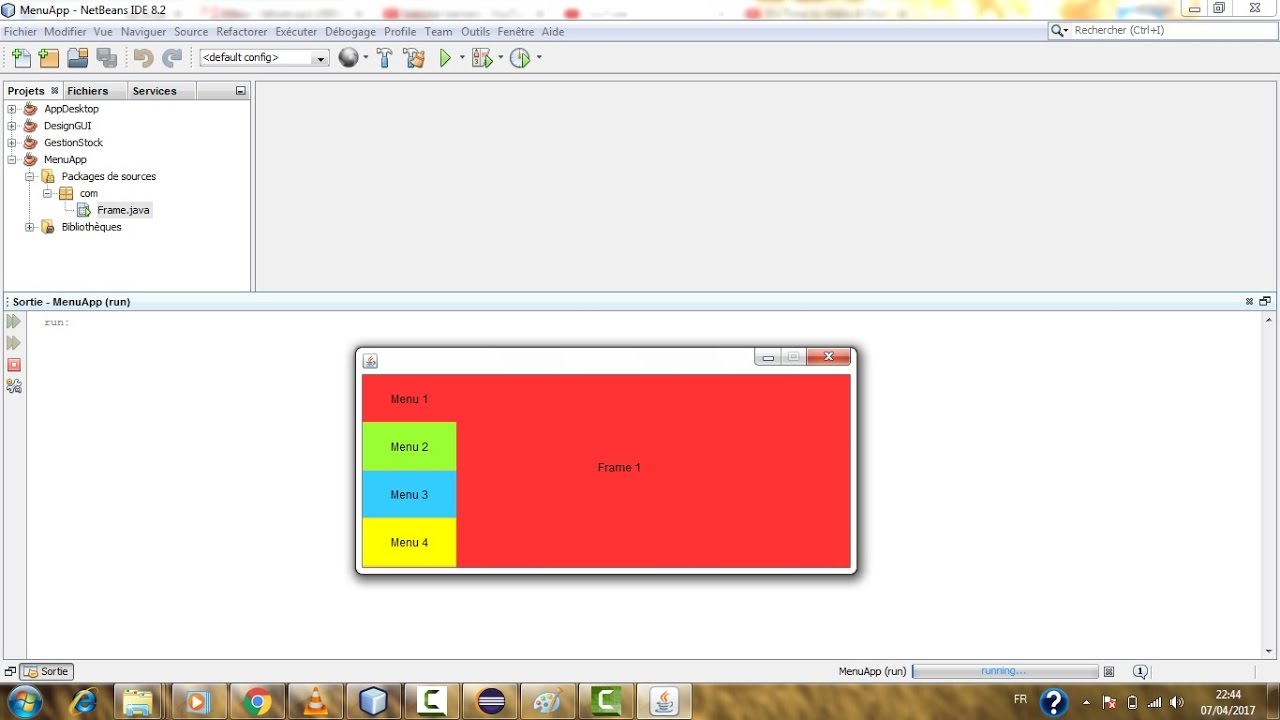 Simple Design Menu with java swing