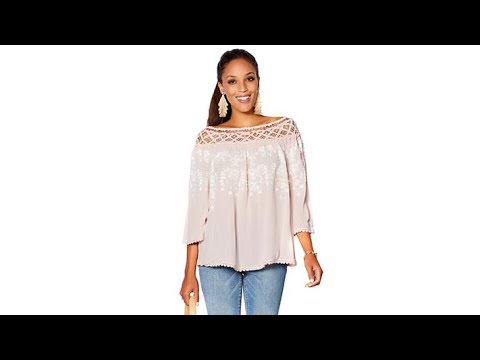 Curations Bohemian Romance Embroidered Lace Blouse