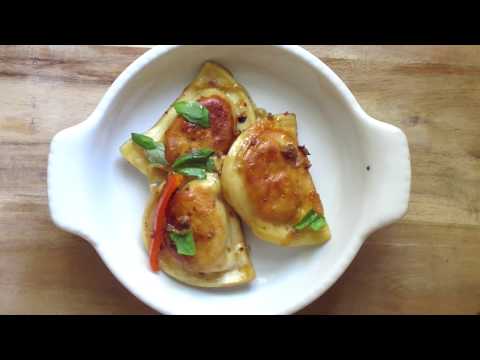pierogi with sausage and peppers