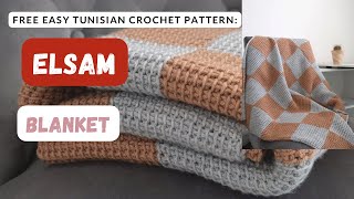 Baby Blanket pattern: Easy Tunisian crochet blanket