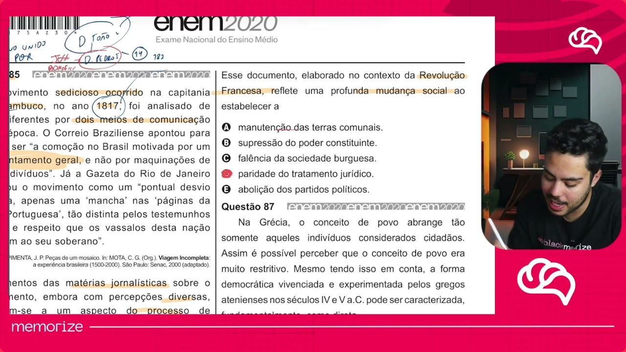 Resolução em Vídeo — Questão 86 ENEM 2020