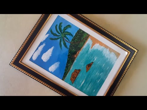 Painting Seascape / Step by Step Sea Painting in Acrylic sheet / 45/ Swittm Sketches 22