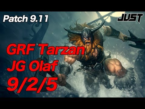 GRF Tarzan JG Olaf vs Noctune Patch9.11 KR Challenger Ranked【LoL Full Replay】