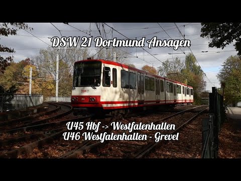 [DSW21 Dortmund] Ansagen U45/46 Langläufer Dortmund Hbf - Grevel