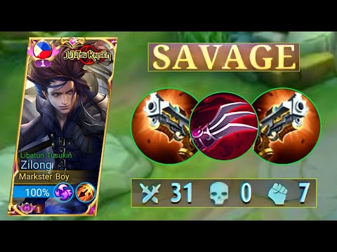 31KILLS!! ZILONG UNLI PASSIVE DAMAGE HACK! (SAVAGE) | ZILONG BEST BUILD 2023 - MLBB