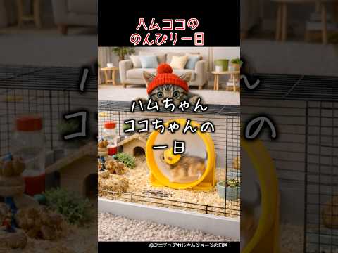 ハムちゃんココちゃんの一日#ミニチュア #おじさん #ジョージ #ハムスター #猫