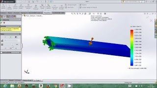 Bending test of a cantilever beam using solidworks