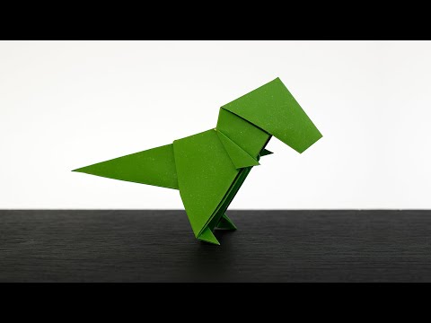 Easy Origami Dinosaur: T-Rex (Tyrannosaurus) - How to Fold