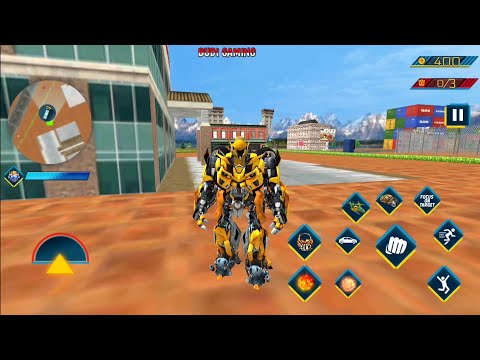 Flying Helicopter Robot Car Transform City Battle - Android Gameplay
