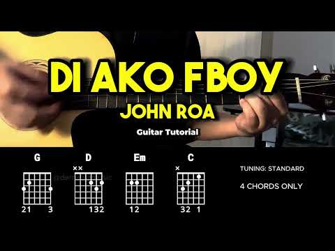 Di Ako Fboy - John Roa | Easy Guitar Chords Tutorial For Beginners (CHORDS & LYRICS) #guitarlessons