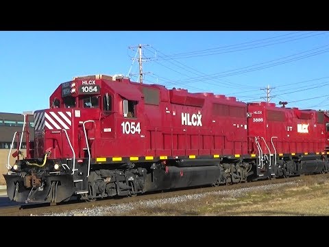 HLCX 1054 & 3886 Lead a Freight, Rock Island, IL