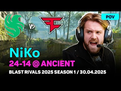 CS2 POV Falcons NiKo (24/14) vs FaZe (ancient) @ BLAST Rivals 2025 Season 1 | Apr 30, 2025