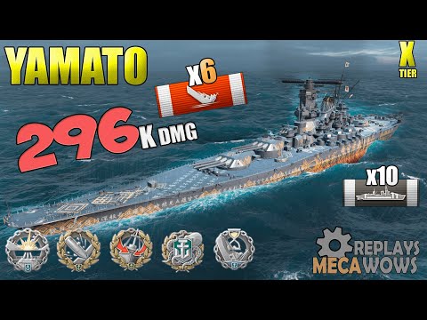Yamato 6 KILLS 296K Damage | World of Warships