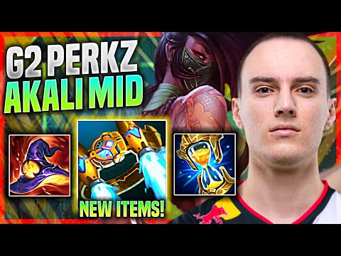 PERKZ PICKS AKALI WITH NEW ITEM HEXTECH ROCKETBELT! - G2 Perkz Plays Akali MID vs Syndra! |