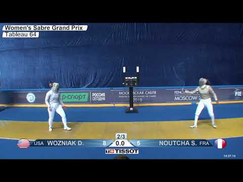 FE 2018 676 T64 13 F S Individual Moscow RUS GP YELLOW WOZNIAK USA vs NOUTCHA FRA