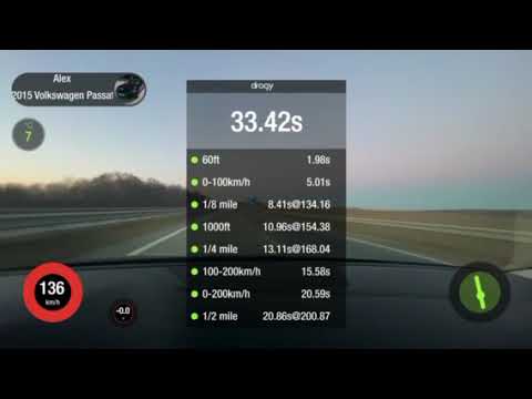 Volkswagen Passat B8 2.0 BiTDI Stage 1 0-100, 0-200