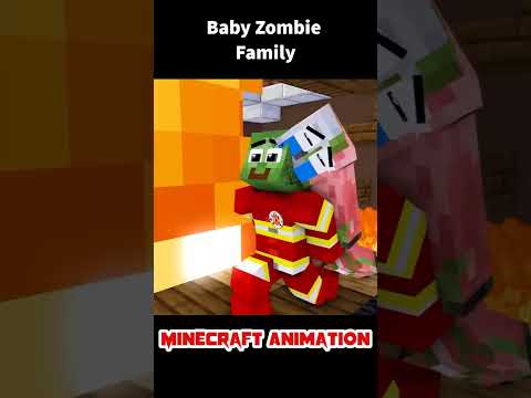Lonely But Good Zombie Father Takes Care of Baby Zombie - Monster School Minecraft Animation #shorts