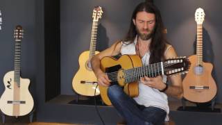 Estas Tonne plays his new guitar at MR factory