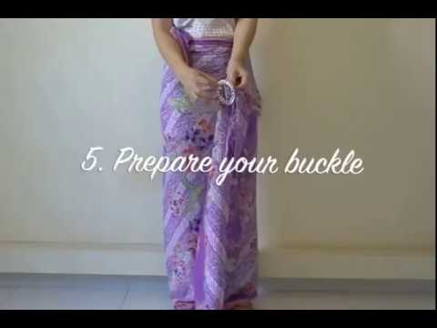How to wear Peranakan Nyonya Sarong on Rayon/Silk Material
