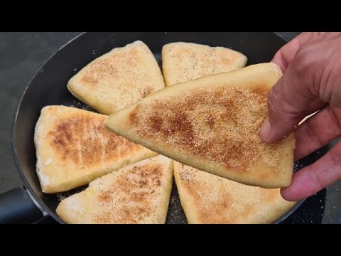 Voici une nouvelle recette de pain brioché cuit a la poêle  ✔ #pain #semoule #painmoelleux #recette