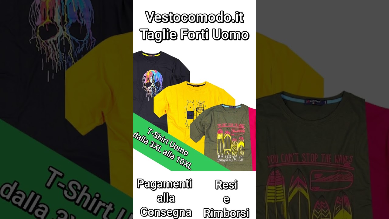 T-Shirt Taglie Forti Uomo Dalla 3XL alla 10XL | Scopri il Nostro Catalogo su WWW.VESTOCOMODO.IT
