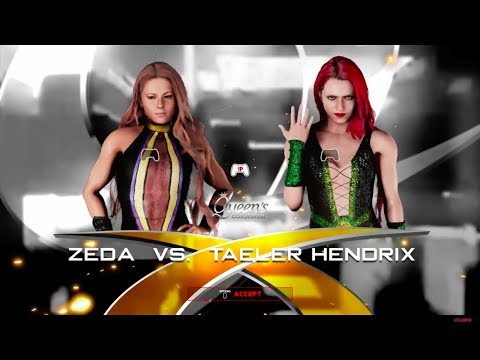 ZEDA v TAELER HENDRIX [Queen's Colosseum Wrestling S1E1, WWE 2K18]