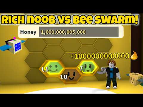 Noob With 1 Trillion Honey! Gets 50 Bees in 2 Hours! (Bee Swarm Simulator Noob to Pro)