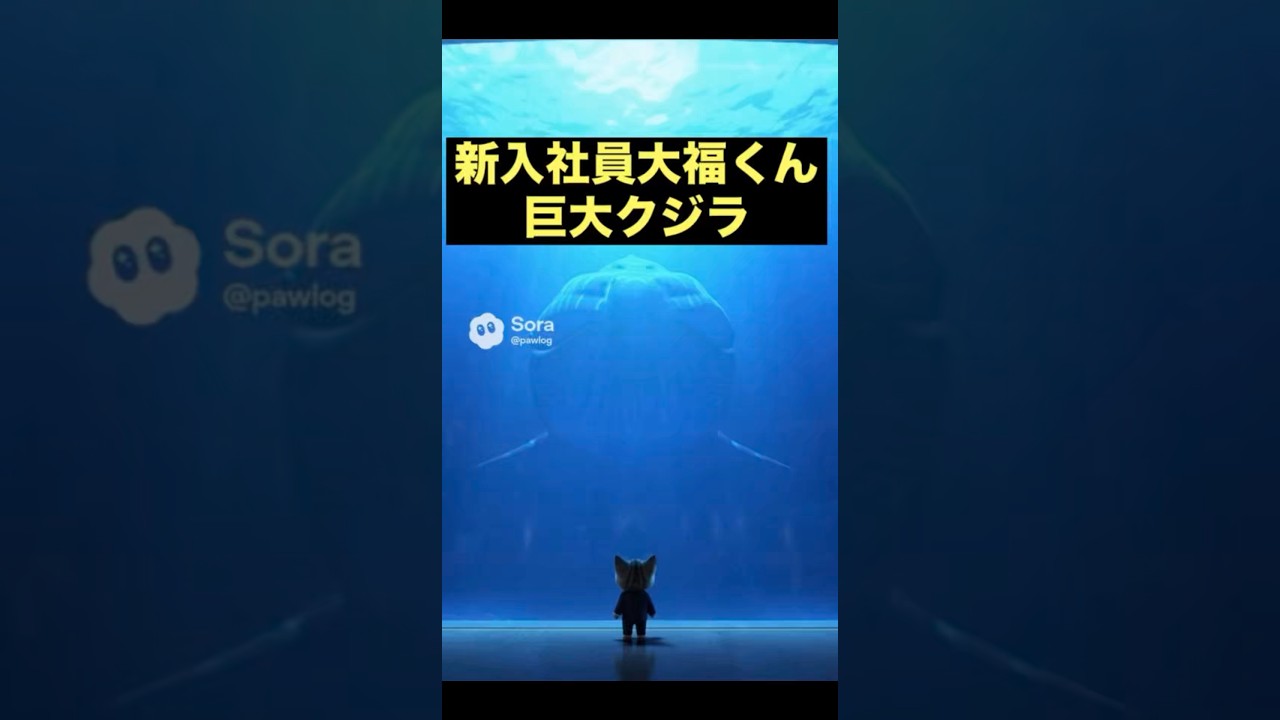 新入社員大福くん、巨大クジラに遭遇 #pawlog